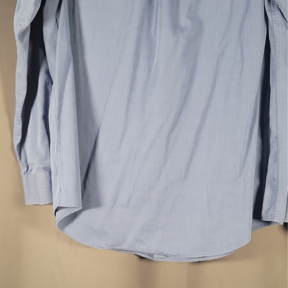 Roundtree & Yorke Easy Care Traditional Fit Blue Herringbone Dress Shirt LT - Picture 11 of 14